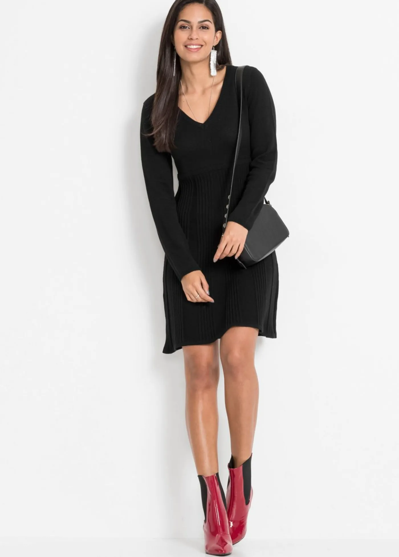 bonprix bonprix Vestido de punto Negro Hot