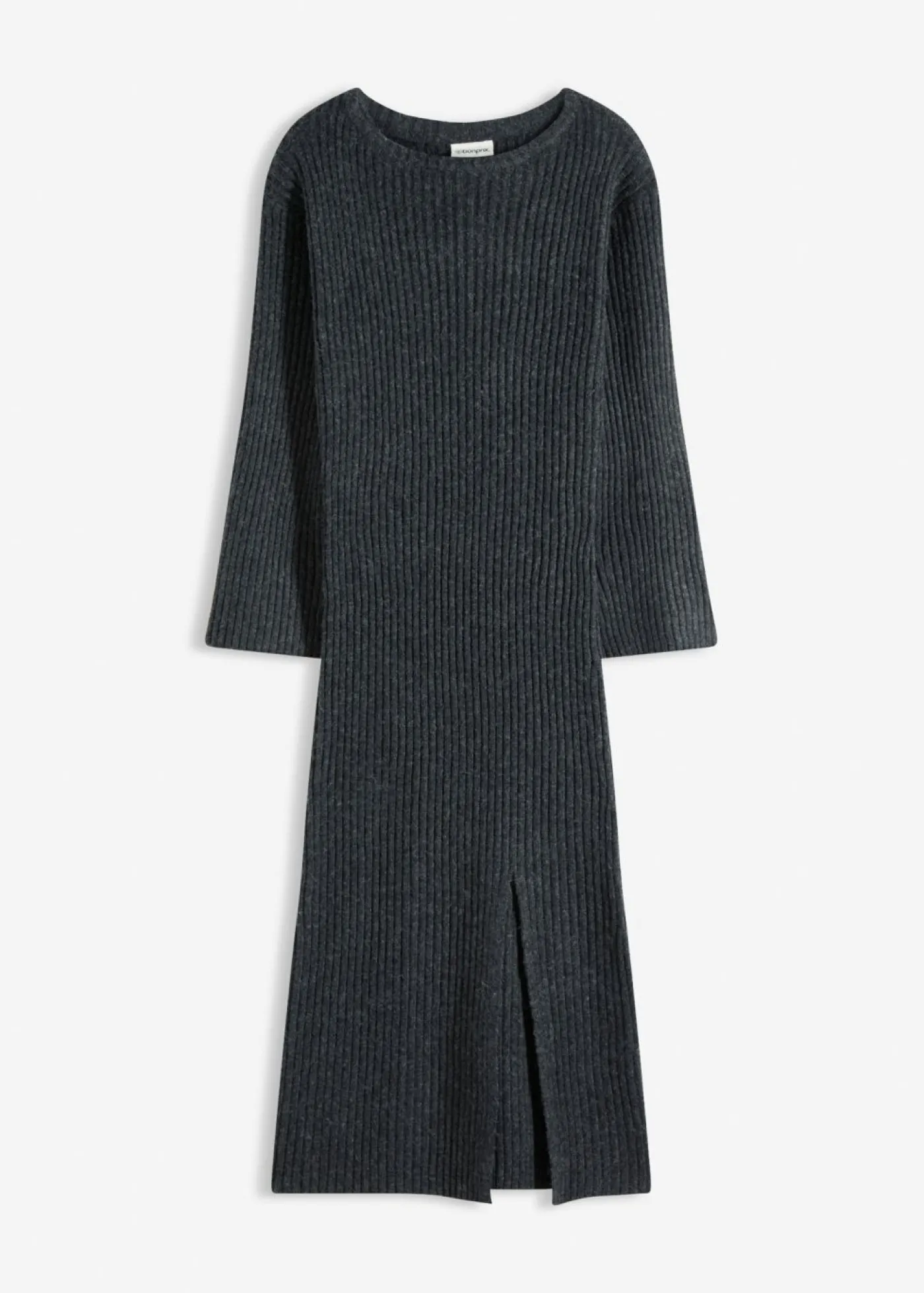 bonprix bonprix Vestido de punto con abertura Antracita jaspeado Best