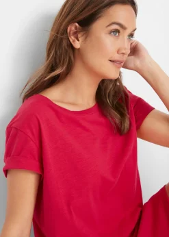 bonprix bonprix Vestido de punto con algodón orgánico puro Rojo