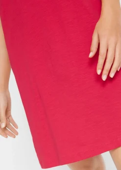 bonprix bonprix Vestido de punto con algodón orgánico puro Rojo