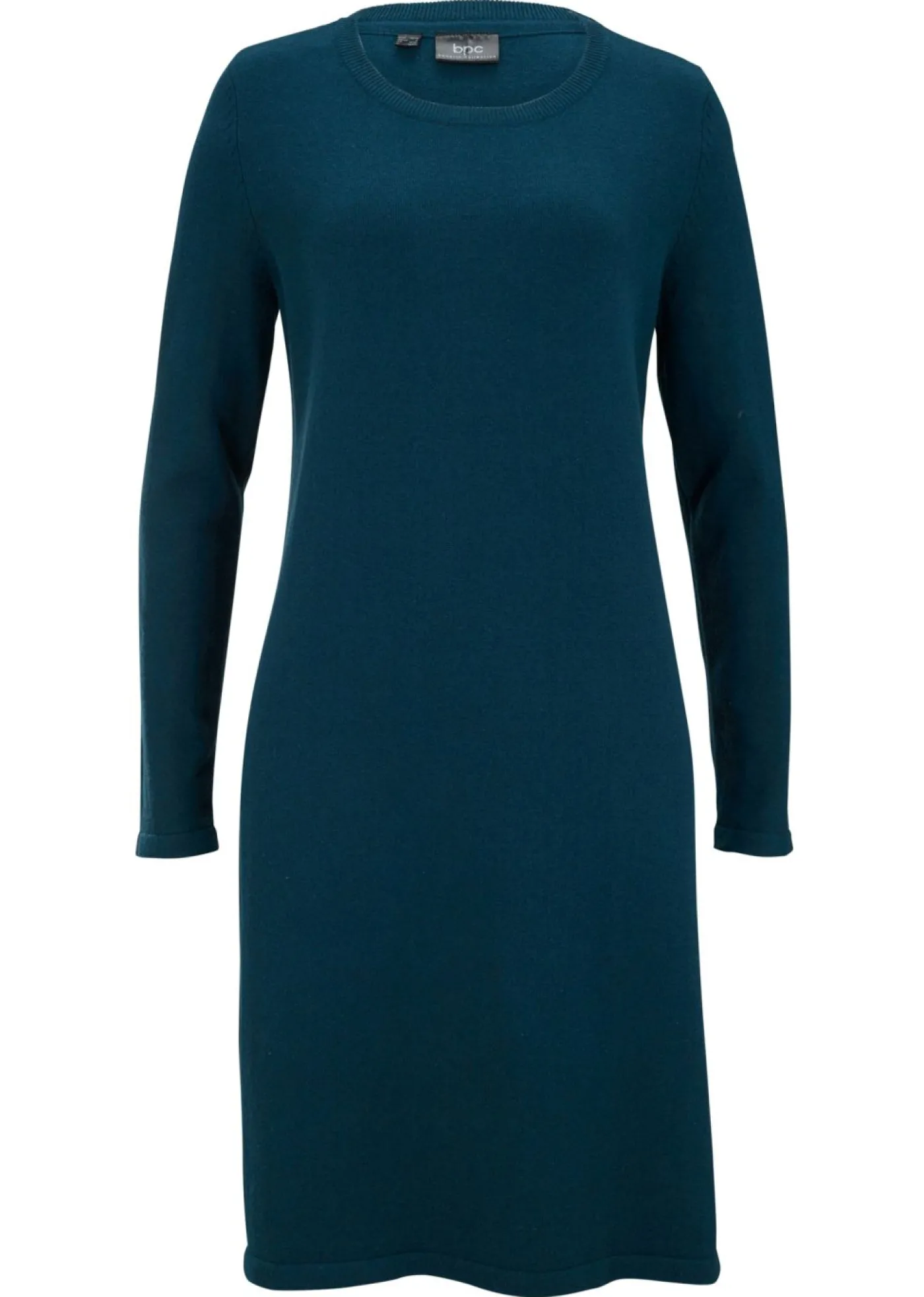 bonprix bonprix Vestido de punto con algodón reciclado Verde oscuro New