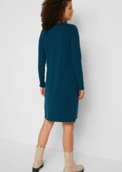 bonprix bonprix Vestido de punto con algodón reciclado Verde oscuro New