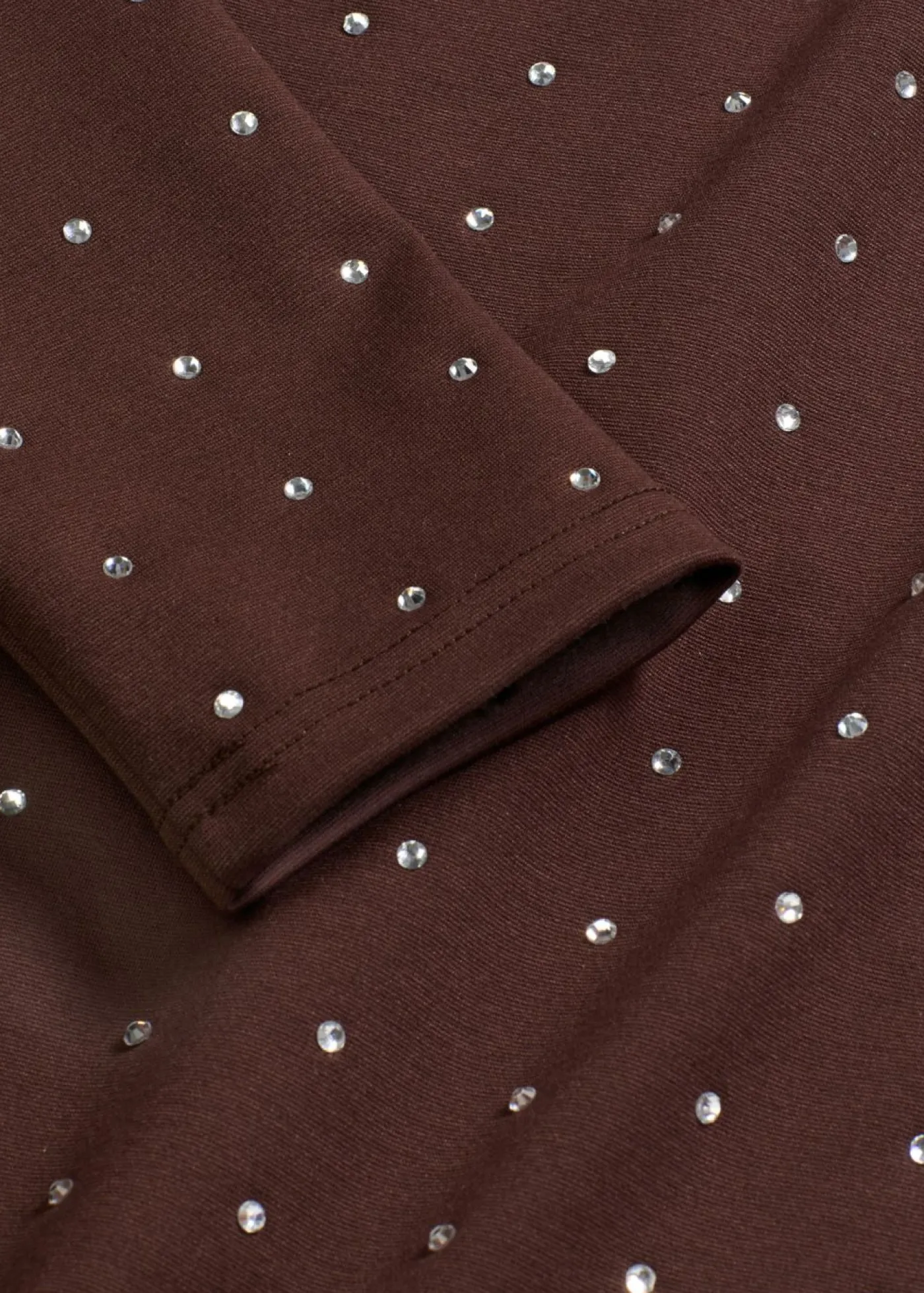 bonprix bonprix Vestido de punto con aplicaciones de piedras brillantes Marrón oscuro Best