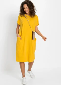 bonprix bonprix Vestido de punto con bolsillos rojo avellana Online