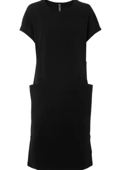 bonprix bonprix Vestido de punto con bolsillos Negro Outlet