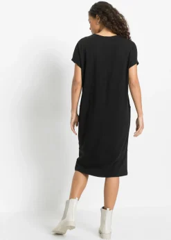 bonprix bonprix Vestido de punto con bolsillos Negro Outlet