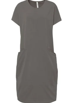 bonprix bonprix Vestido de punto con bolsillos Gris New