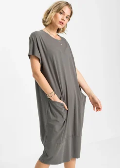 bonprix bonprix Vestido de punto con bolsillos Gris New