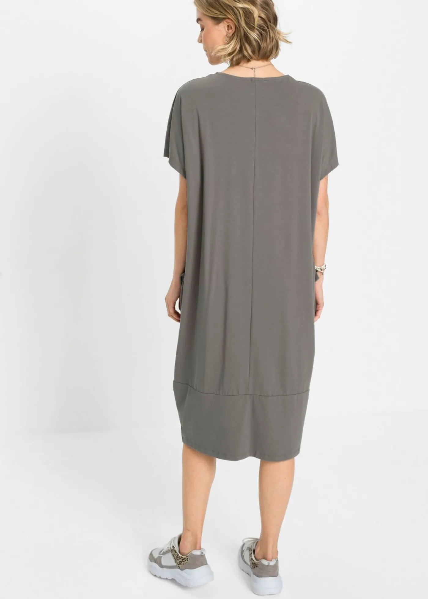 bonprix bonprix Vestido de punto con bolsillos Gris New
