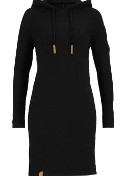 bonprix bonprix Vestido de punto con capucha Negro Sale
