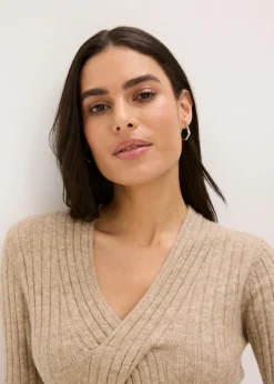 bonprix bonprix Vestido de punto con contenido de lana Gris guijarro jaspeado