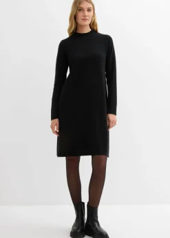 bonprix bonprix Vestido de punto con corte en A Negro New