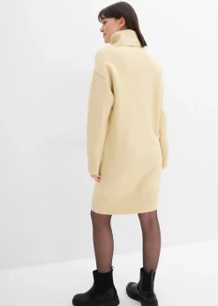 bonprix bonprix Vestido de punto con costura decorativa arena claro moteado
