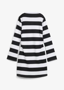 bonprix bonprix Vestido de punto con cuello alto Negro-blanco con rayas Best