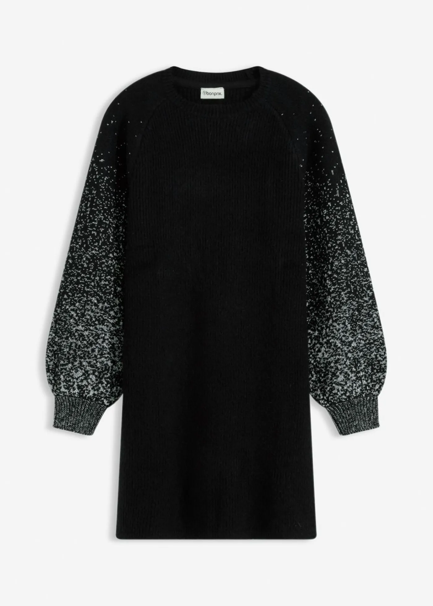 bonprix bonprix Vestido de punto con efecto brillante Negro-plata Best