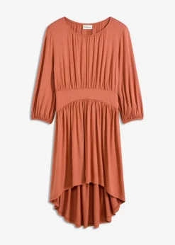 bonprix bonprix Vestido de punto con fruncidos Coñac Hot