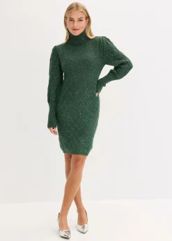 bonprix bonprix Vestido de punto con lentejuelas Verde oscuro Best