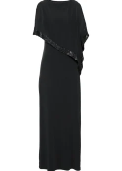 bonprix bonprix Vestido de punto con lentejuelas Negro Hot