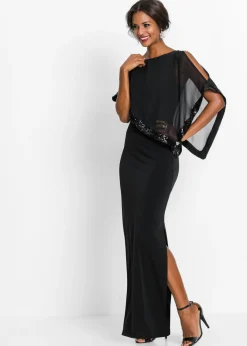 bonprix bonprix Vestido de punto con lentejuelas Negro Hot