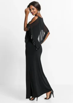 bonprix bonprix Vestido de punto con lentejuelas Negro Hot
