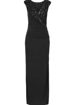 bonprix bonprix Vestido de punto con lentejuelas Negro Online
