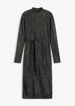 bonprix bonprix Vestido de punto con lentejuelas Negro New