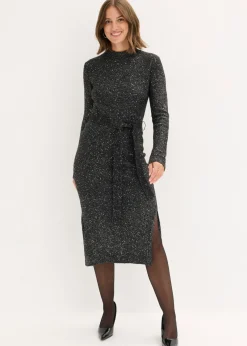 bonprix bonprix Vestido de punto con lentejuelas Negro New