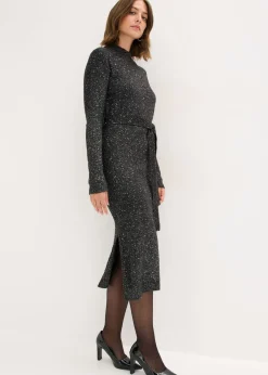 bonprix bonprix Vestido de punto con lentejuelas Negro New