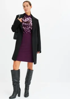 bonprix bonprix Vestido de punto con lentejuelas morado intenso Clearance