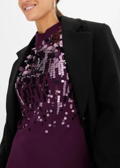 bonprix bonprix Vestido de punto con lentejuelas morado intenso Clearance