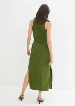 bonprix bonprix Vestido de punto con nudo Musgo oscuro Hot