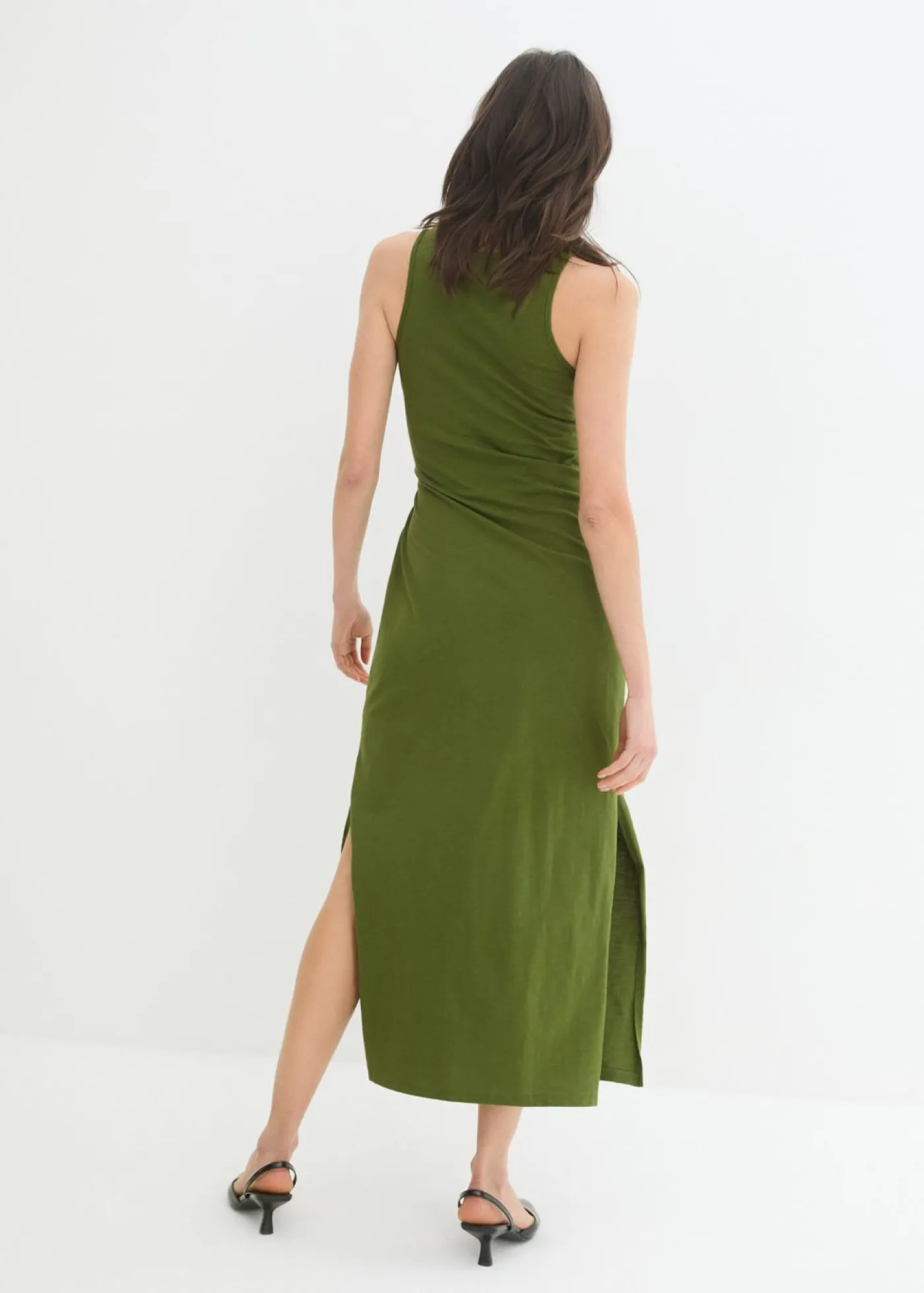 bonprix bonprix Vestido de punto con nudo Musgo oscuro Hot