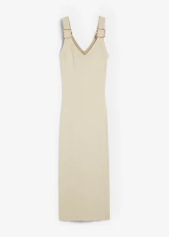 bonprix bonprix Vestido de punto con seda Arena jaspeado Sale
