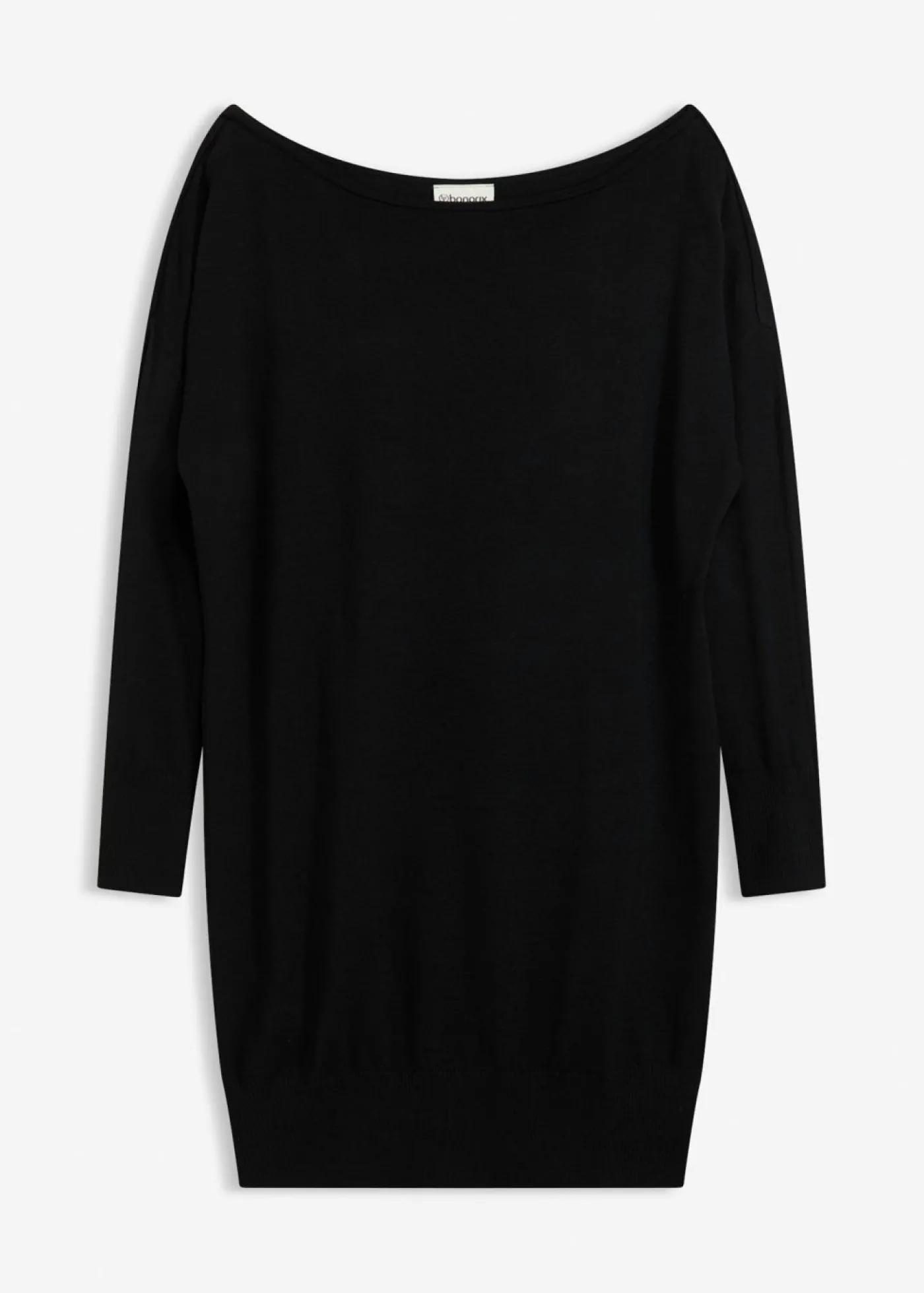 bonprix bonprix Vestido de punto con un hombro al descubierto Negro Hot