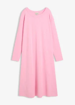 bonprix bonprix Vestido de punto de algodón orgánico puro pesado Rosa Discount