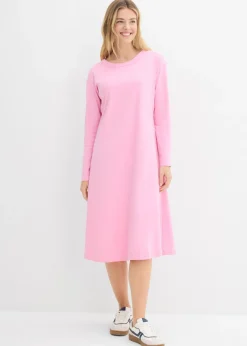bonprix bonprix Vestido de punto de algodón orgánico puro pesado Rosa Discount