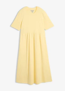 bonprix bonprix Vestido de punto de algodón puro Amarillo claro Hot