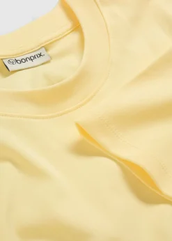 bonprix bonprix Vestido de punto de algodón puro Amarillo claro Hot