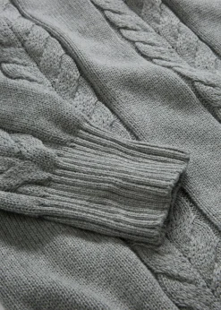 bonprix bonprix Vestido de punto de algodón puro Gris jaspeado New
