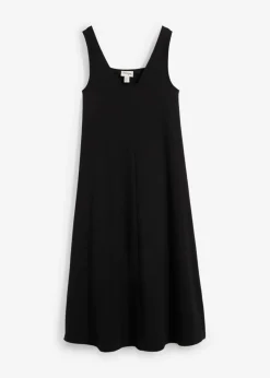 bonprix bonprix Vestido de punto de algodón orgánico puro Negro Online
