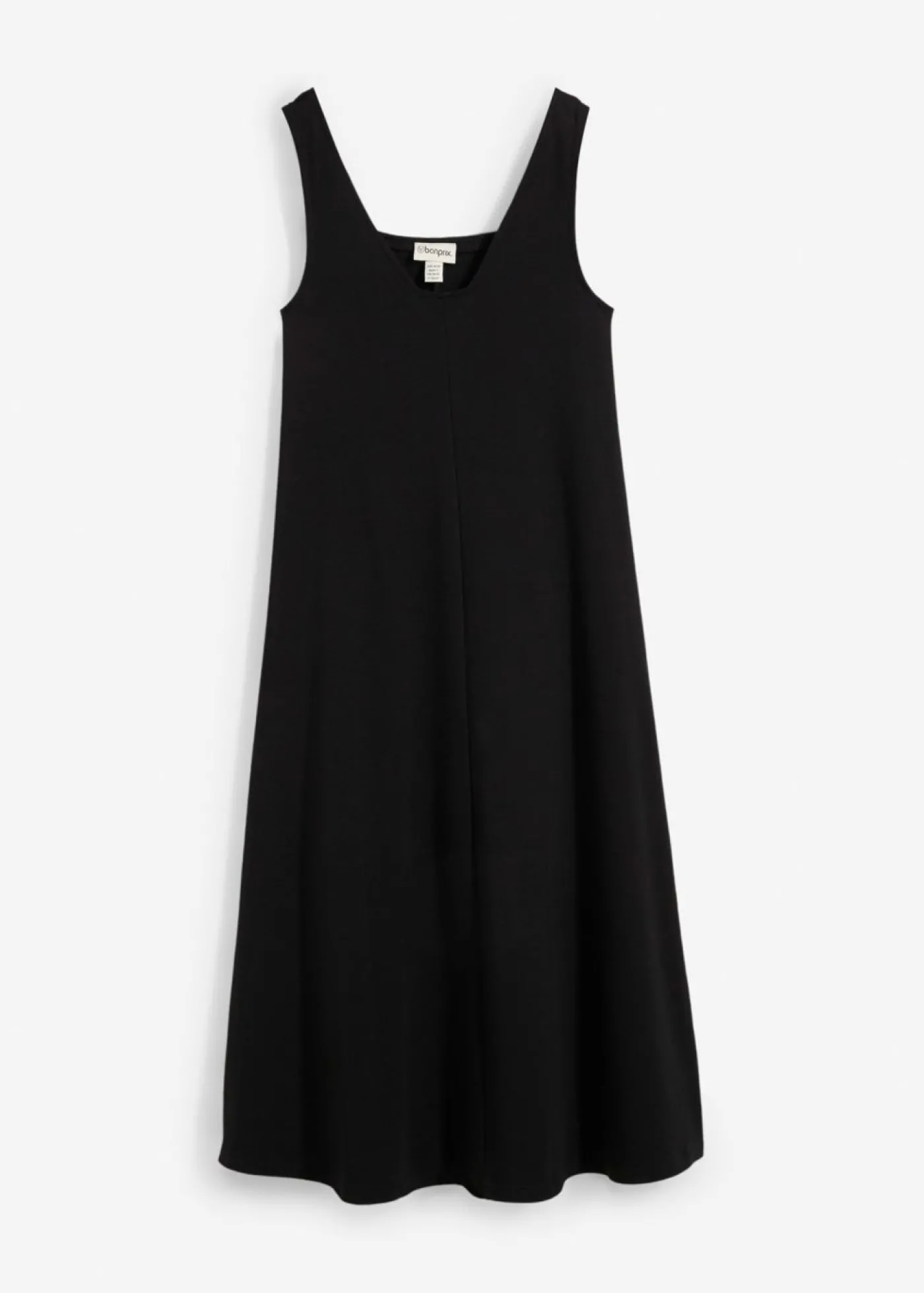 bonprix bonprix Vestido de punto de algodón orgánico puro Negro Online