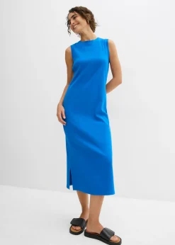 bonprix bonprix Vestido de punto de algodón con elástico Azur New
