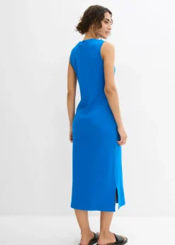 bonprix bonprix Vestido de punto de algodón con elástico Azur New