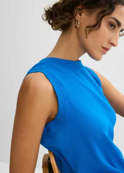 bonprix bonprix Vestido de punto de algodón con elástico Azur New