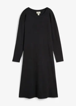 bonprix bonprix Vestido de punto de algodón orgánico puro pesado Negro Hot