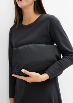 bonprix bonprix Vestido de punto de algodón orgánico puro pesado Negro Hot