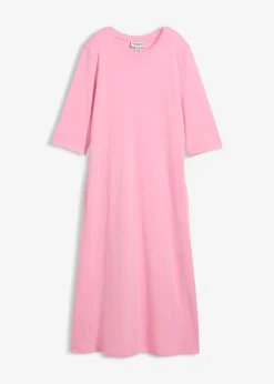 bonprix bonprix Vestido de punto de algodón grueso Rosa Outlet