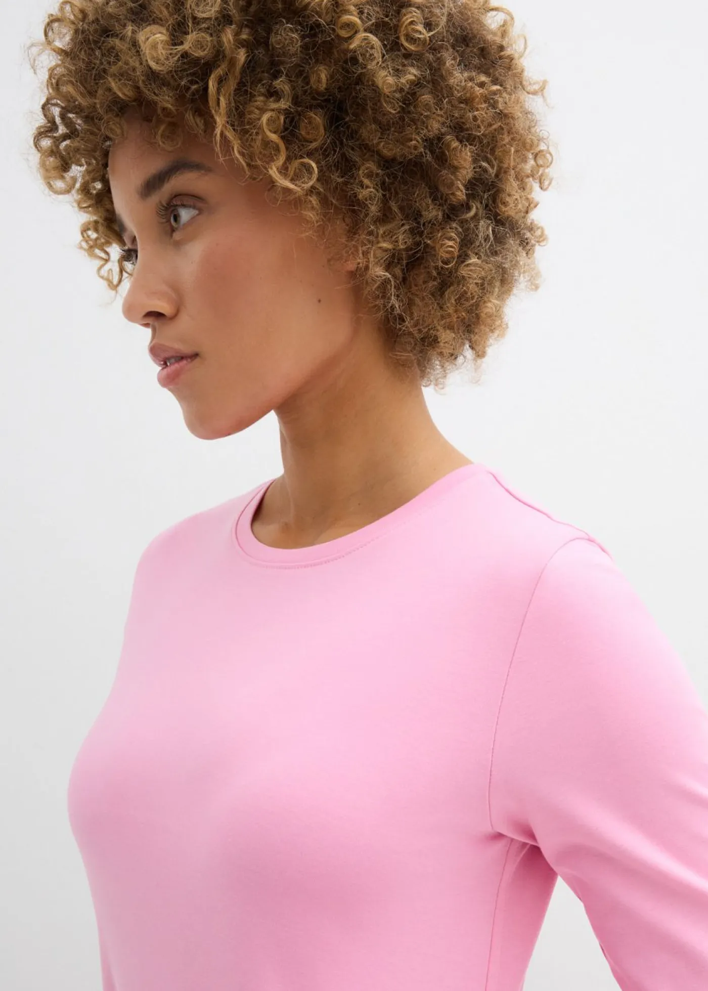 bonprix bonprix Vestido de punto de algodón grueso Rosa Outlet