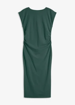 bonprix bonprix Vestido de punto de algodón con elástico verde mate Hot