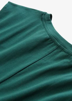 bonprix bonprix Vestido de punto de algodón con elástico verde mate Hot